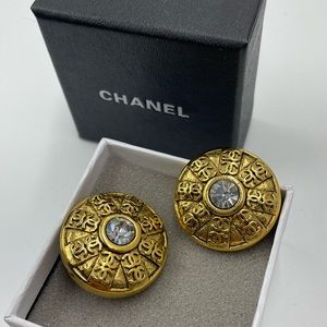 Vintage Chanel earrings with rare crystal center